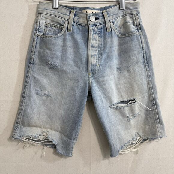 Amo Long Loverboy Cut Offs Easy Fit High Rise Straight Leg Shorts Size 24 - Picture 1 of 11